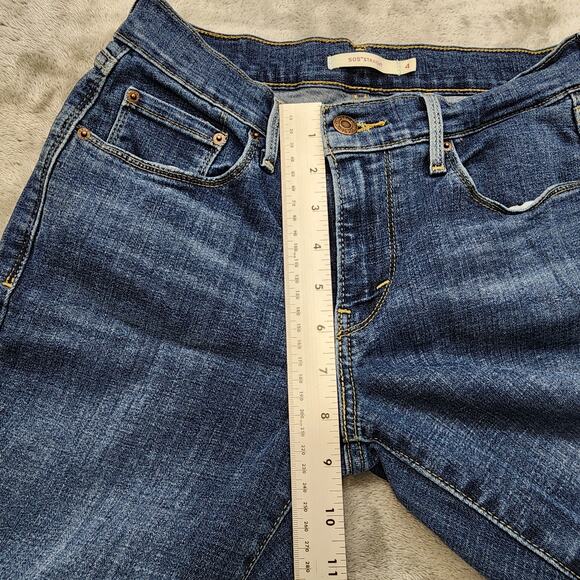 Levi's Jeans Womens 4S SHORT Blue 505 Classic Mid Rise Straight Stretch Denim - Picture 12 of 15